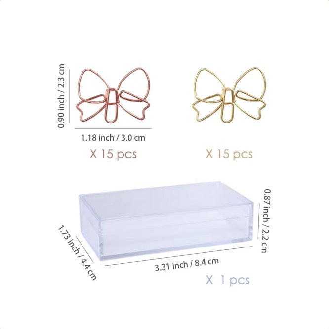 30 Piece Bow Paperclip Set