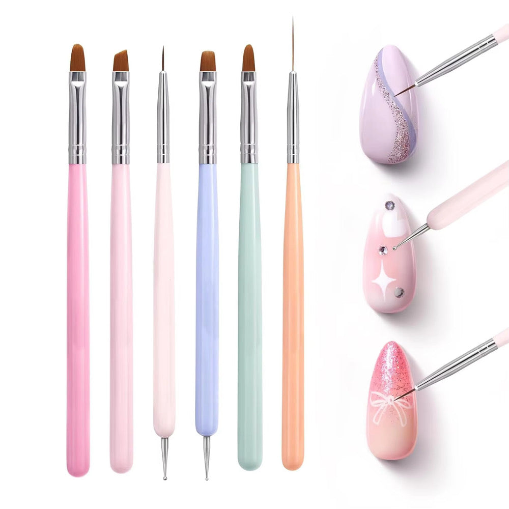 6 Piece Nail Art Brush Set
