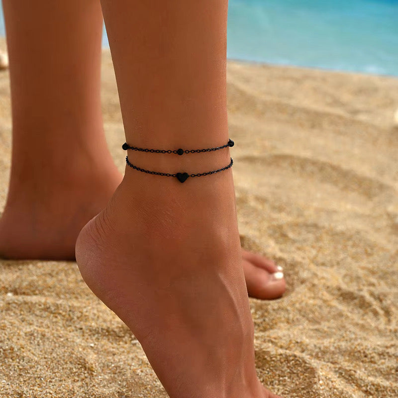 Double Chain DaintyHeart Anklet