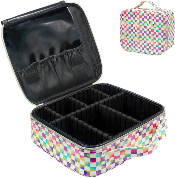 Checkered Cosmetic Organizer