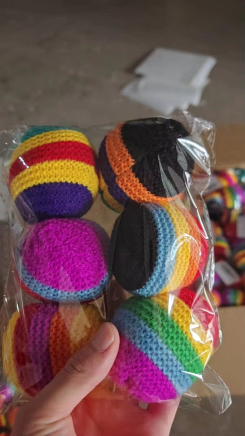 6 Piece Knitted Hacky Sacks