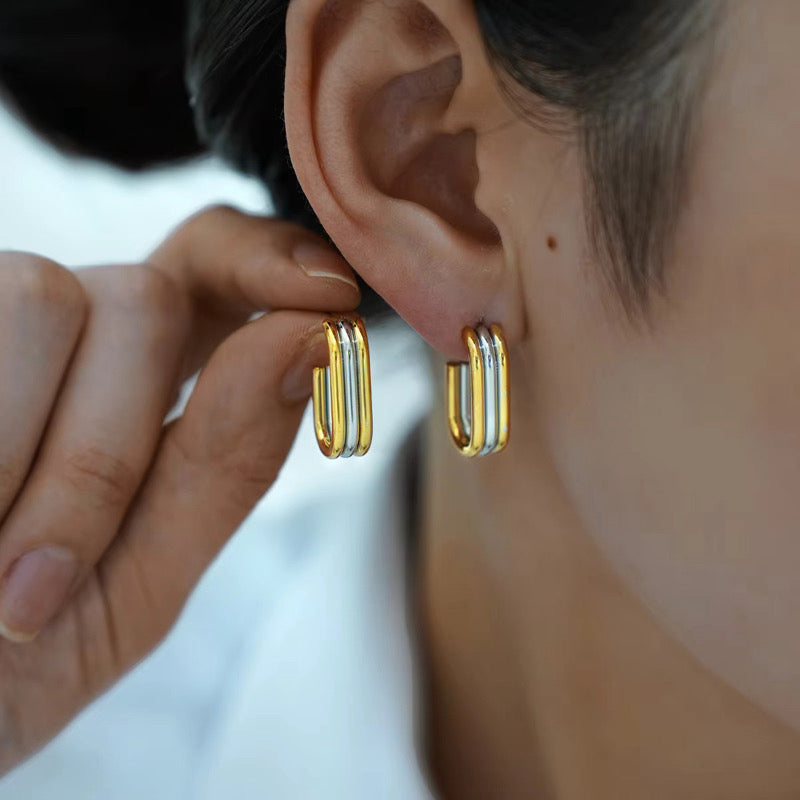 Triple Huggies Earring
