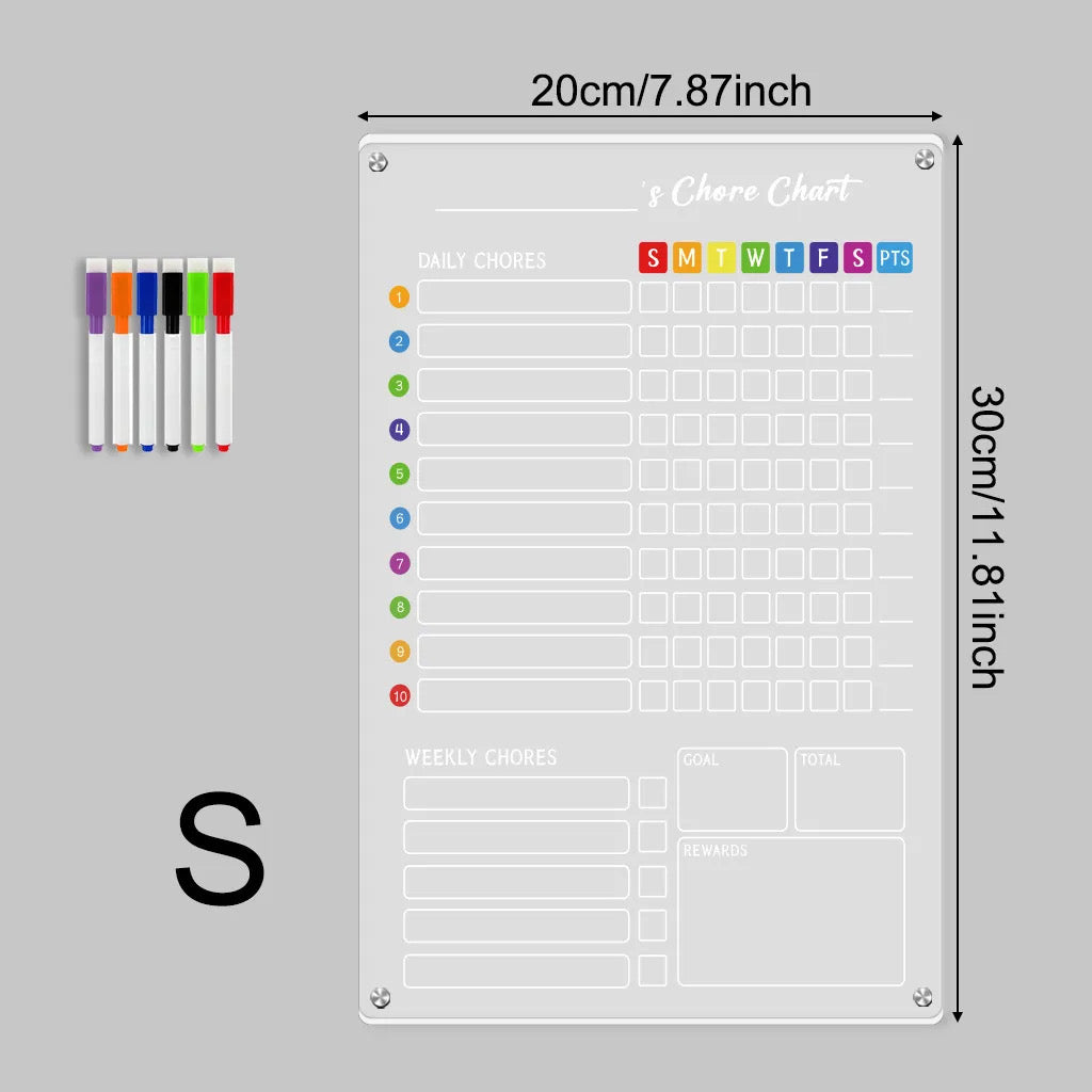 Magnetic Acrylic Chore Chart