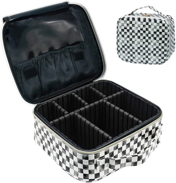 Checkered Cosmetic Organizer