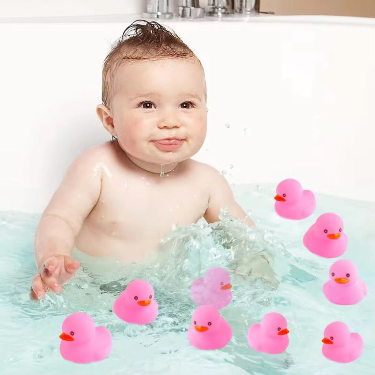 12 Piece Pink Rubber Duck Set