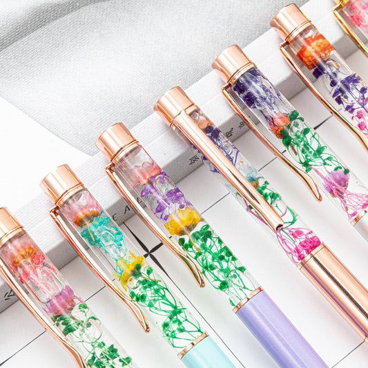 So Pretty Floating Flower 7 Piece Pen Set