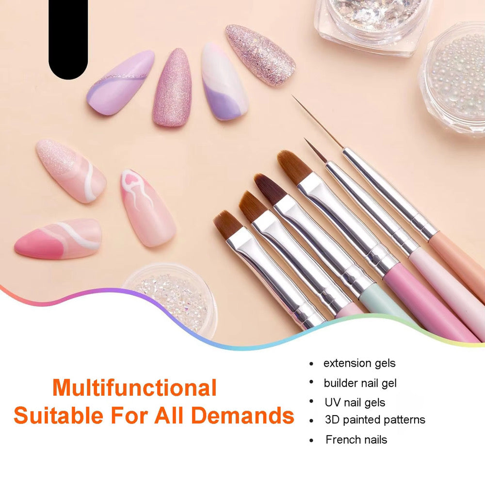 6 Piece Nail Art Brush Set