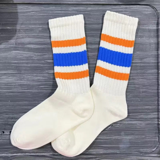 Retro Striped Crew Socks