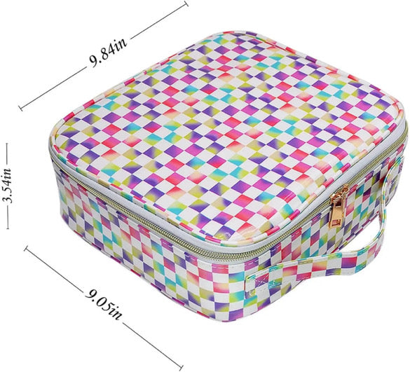 Checkered Cosmetic Organizer