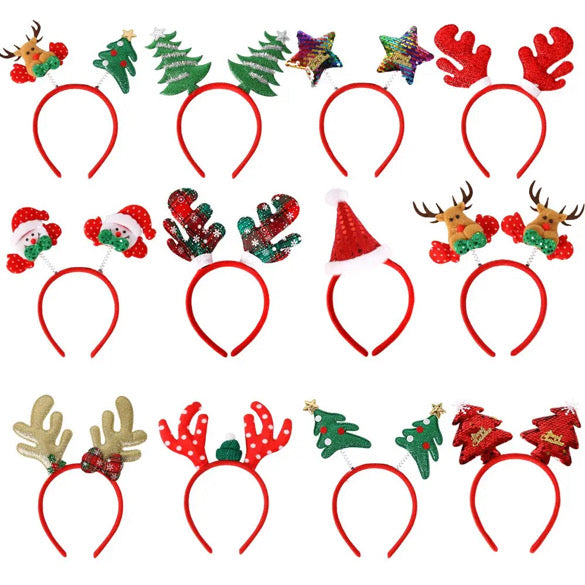 12 Piece Christmas Headband Set