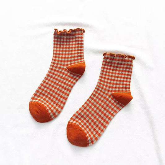 Frilly Fun Check Socks