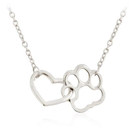 Pawprints on My Heart Necklace