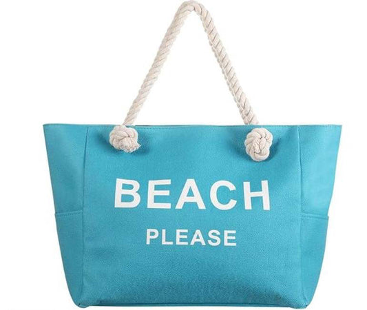 Beach Please Canvas Tote