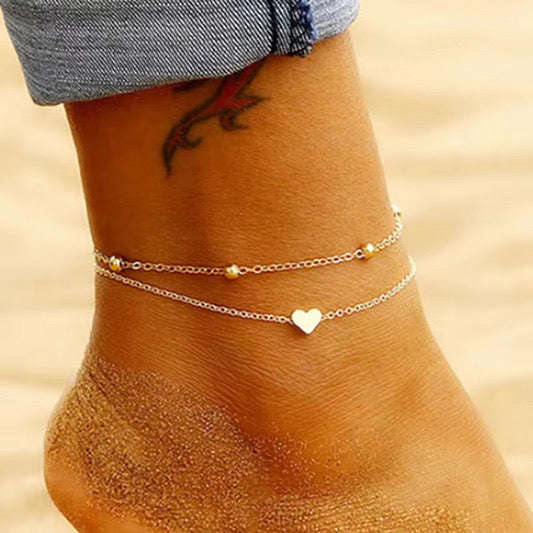 Double Chain DaintyHeart Anklet