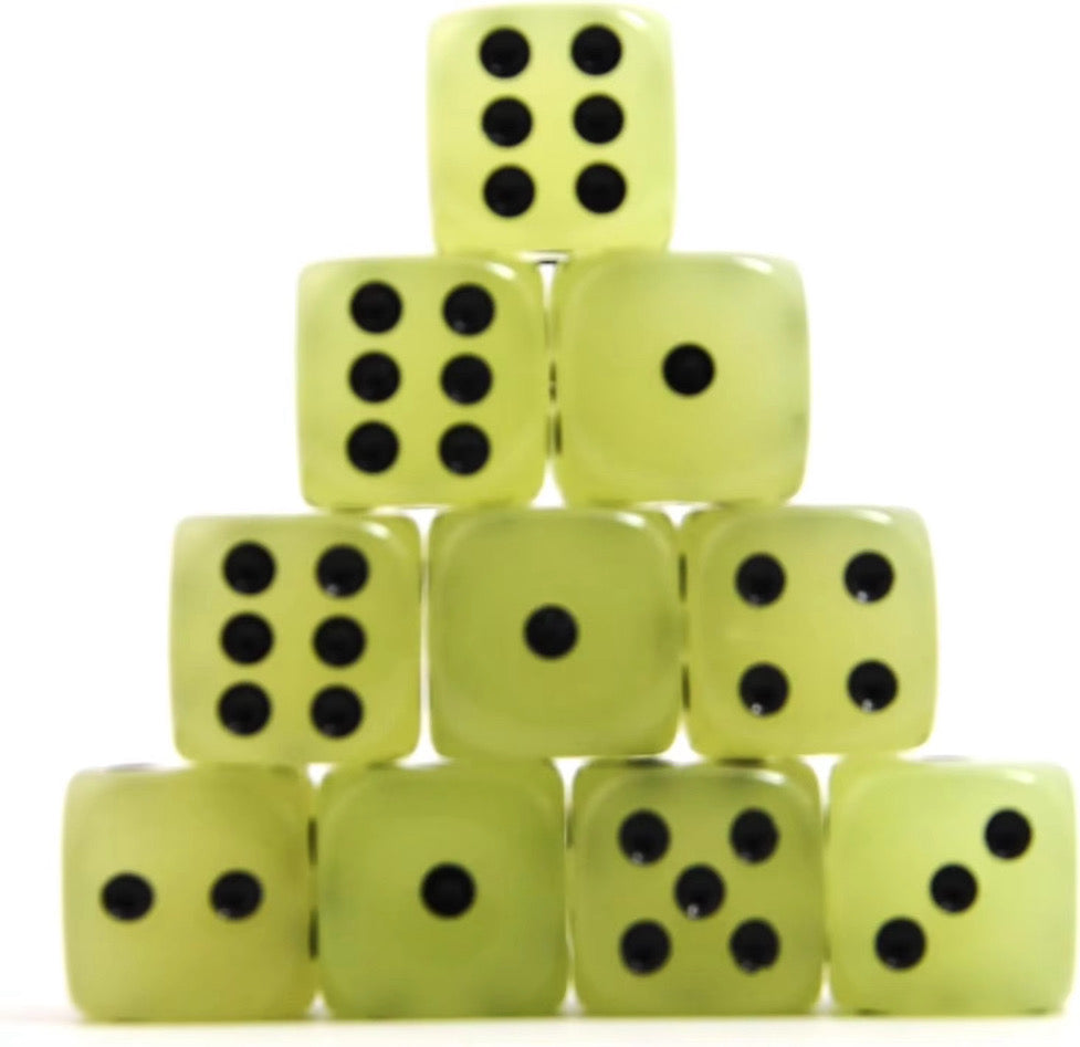 10 Piece Glow In The Dark Dice Set