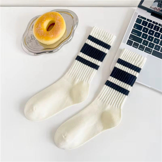 Retro Striped Crew Socks