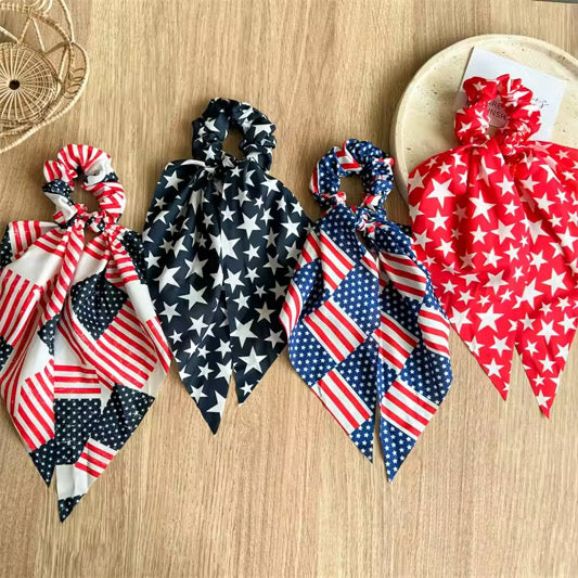 4 Piece Patriotic Hair Scarf Set