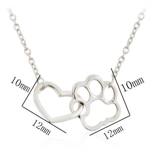 Pawprints on My Heart Necklace