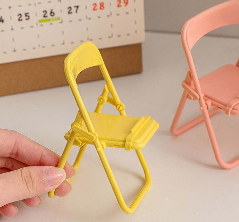 4 piece Mini Folding Chair Phone Holder