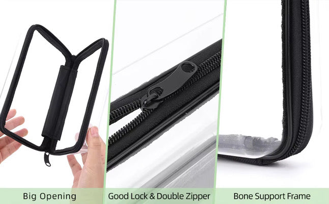 VIRAL 3 Piece Clear Zippered Case Set