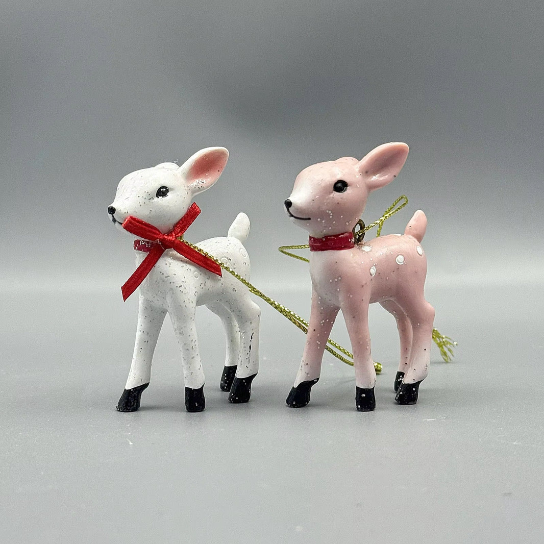 2 Piece Reindeer Ornament Set