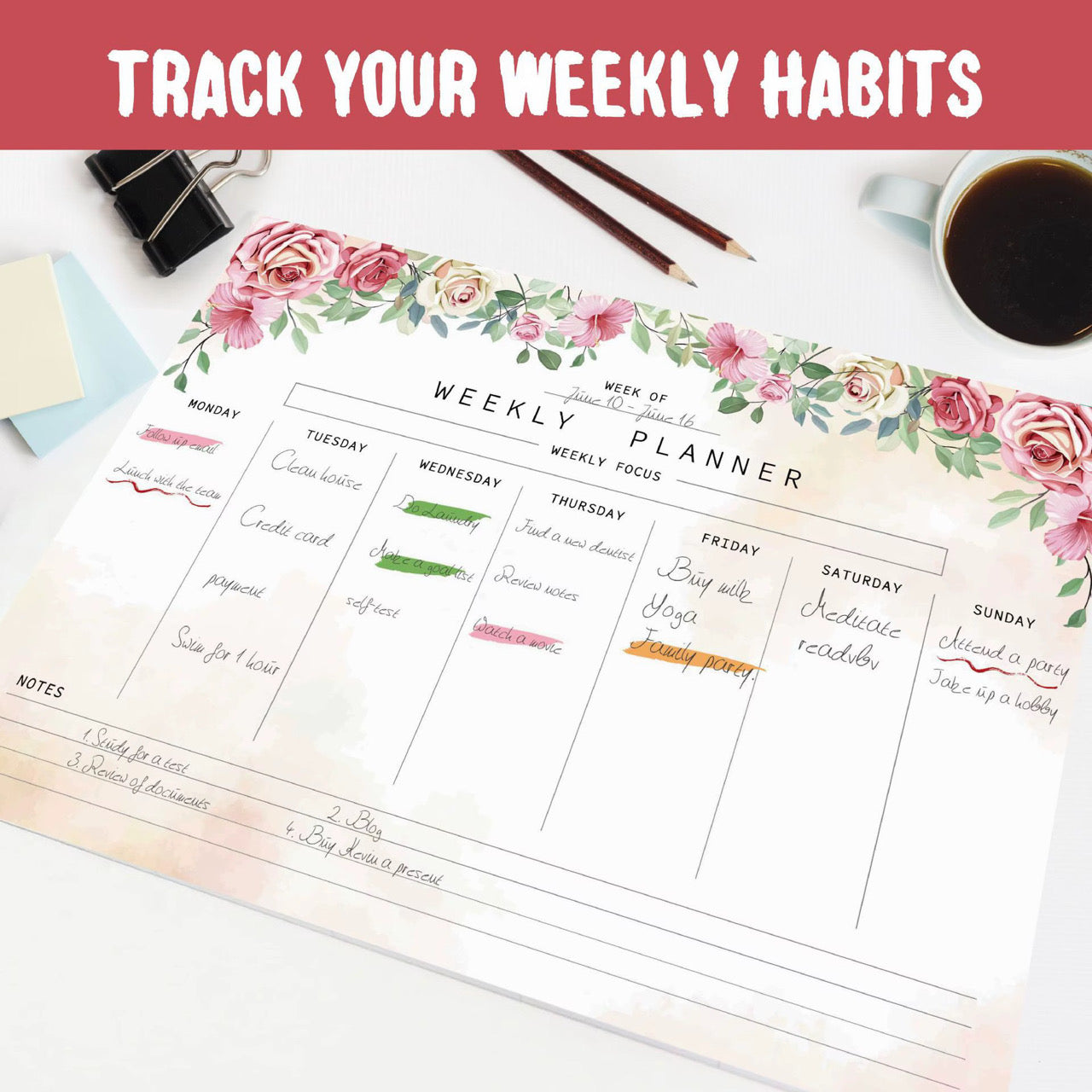 Tear Off Weekly Planners