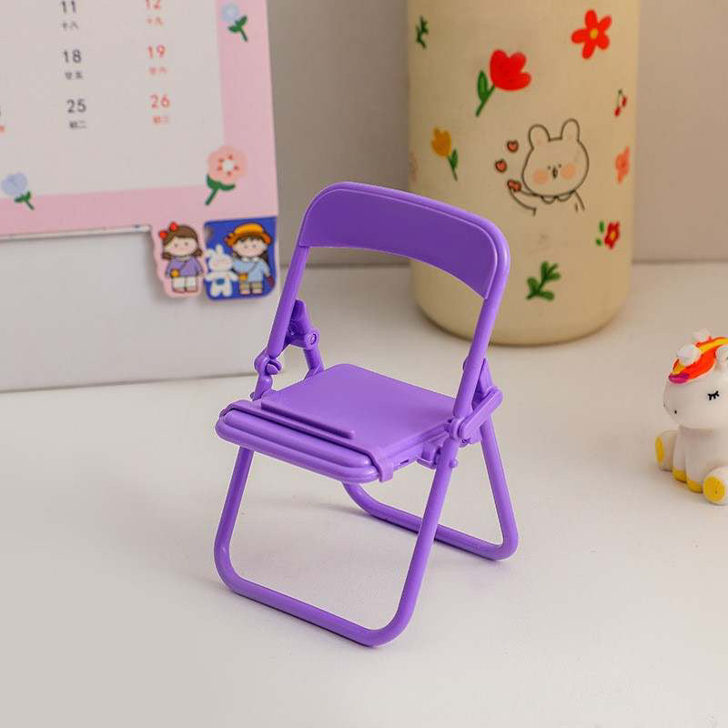 4 piece Mini Folding Chair Phone Holder