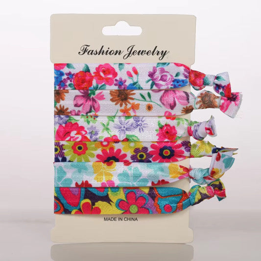 5 Piece Colorful Elastic Hair Tie Set
