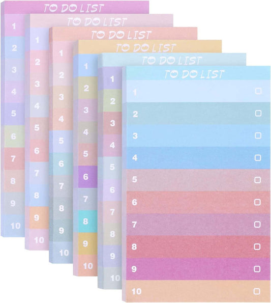 6 Piece Colorful To Do lists