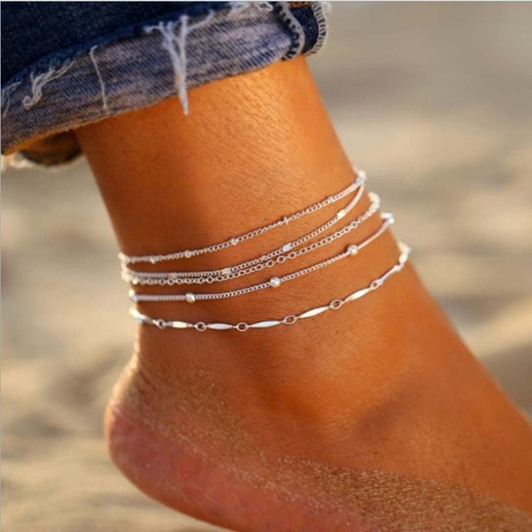 5 Piece Dainty Anklet Set