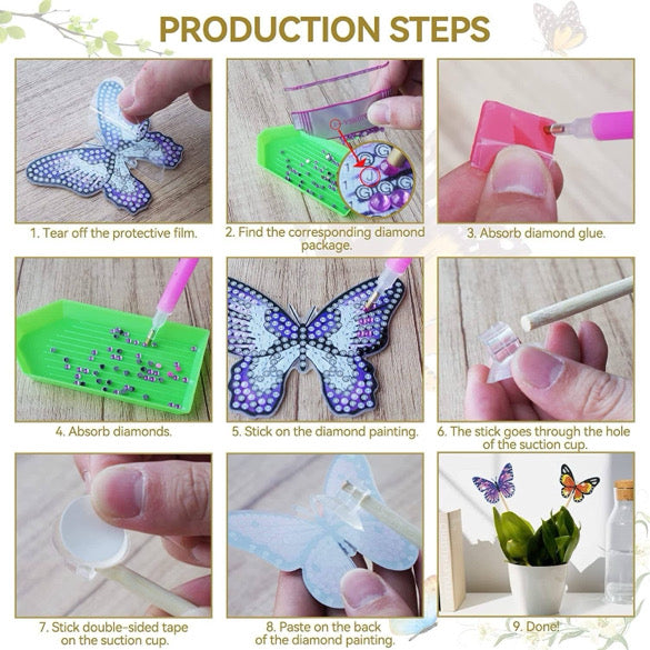 8 Piece Butterfly Diamond Painting Kit