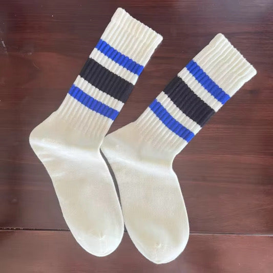 Retro Striped Crew Socks