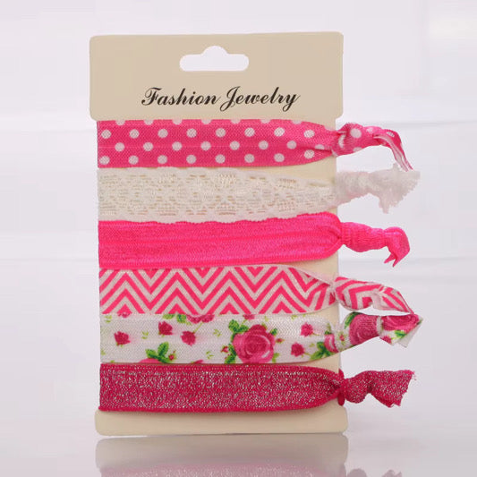 5 Piece Colorful Elastic Hair Tie Set