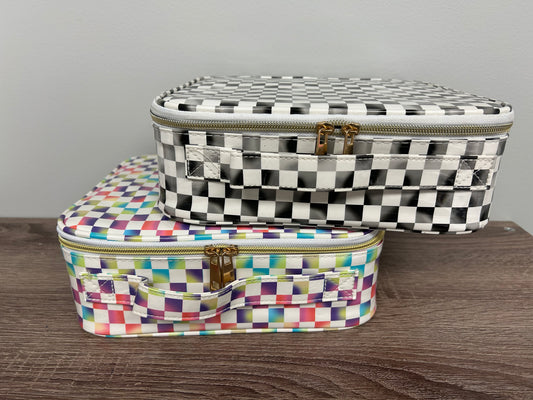 Checkered Cosmetic Organizer