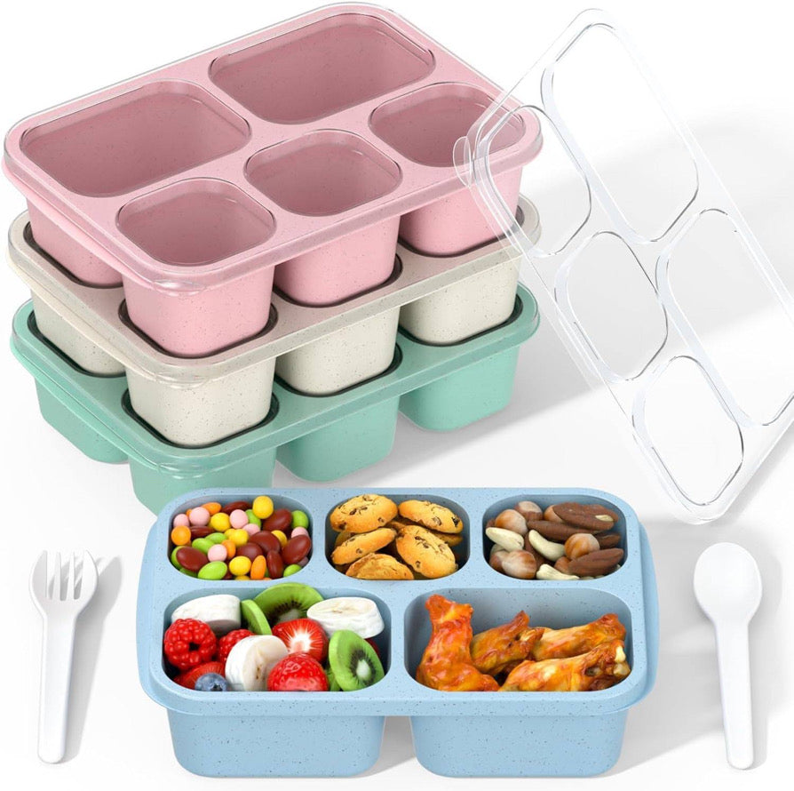 4 Piece Compartment Meal Snack Containers