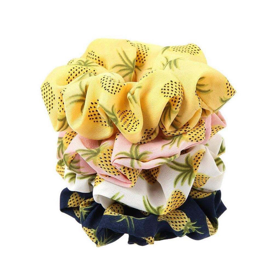 Pineapple 4 Piece Scrunchie Set