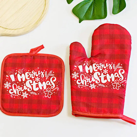 Holiday Oven Mitt and Pot holder set