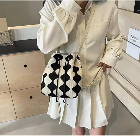 Drawstring Crochet Bag