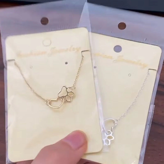 Pawprints on My Heart Necklace