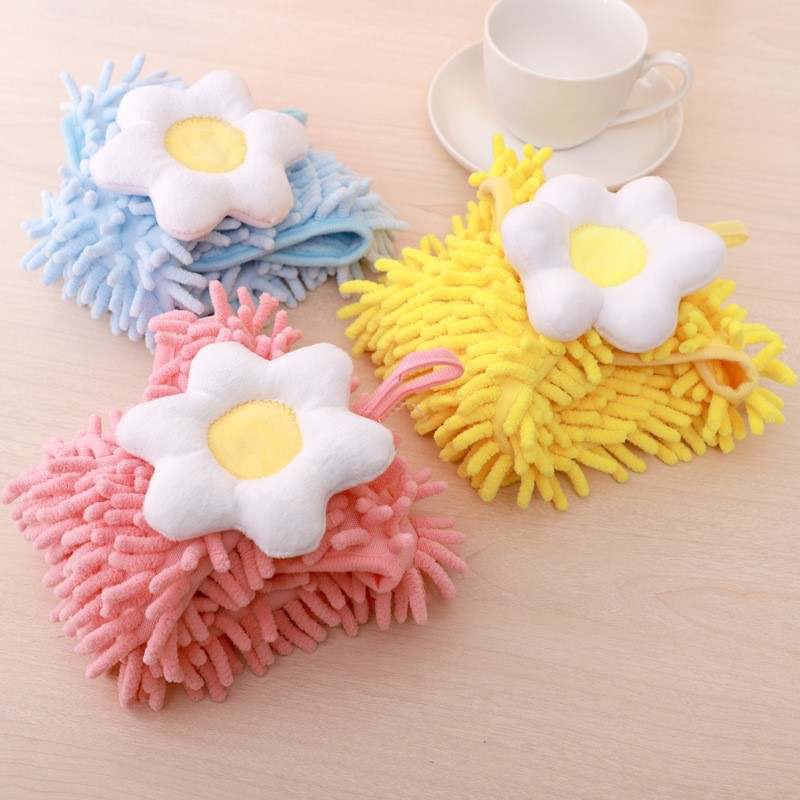 Blossoming Flower Chenille Towels
