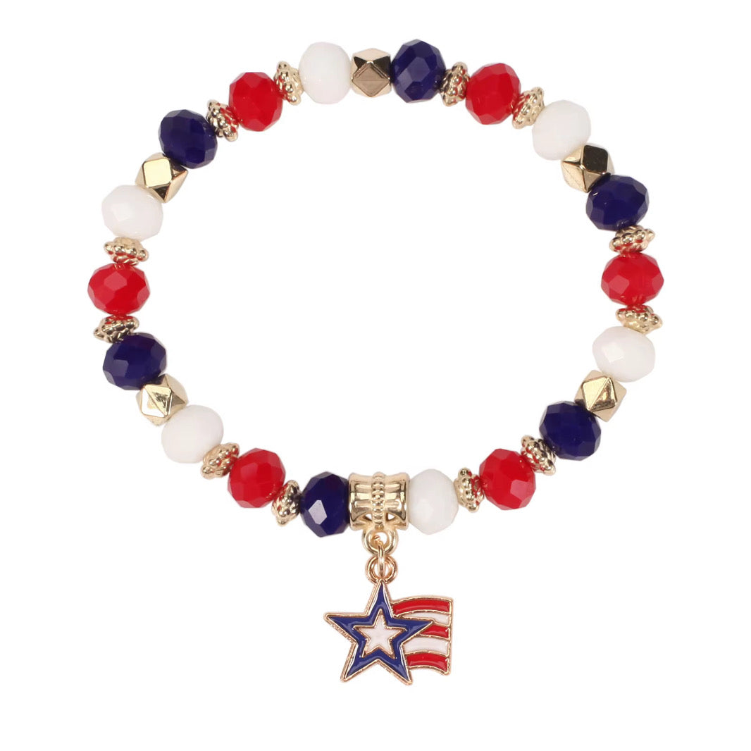 6 Piece Patriotic Bracelet Stack