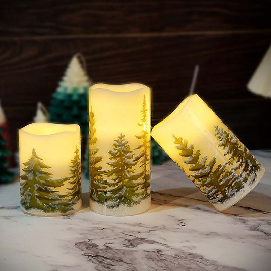 Christmas Tree Led Candle Set of 3