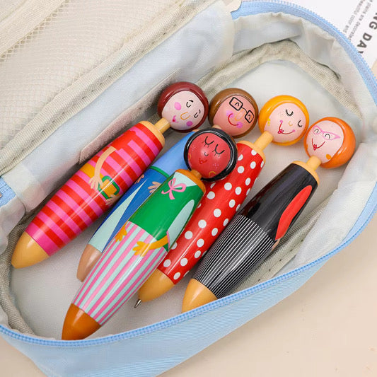 5 Piece Cute Doll Pen Set