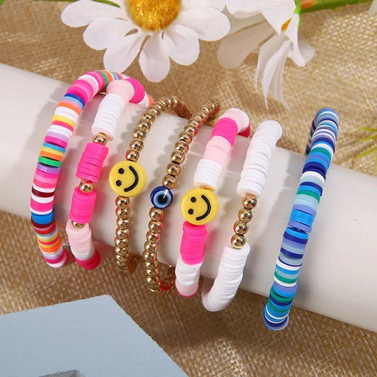 7 Piece Smile Bracelet Stack