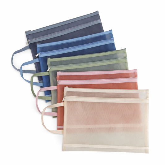 10 Piece Mesh Zippered Pouch Set