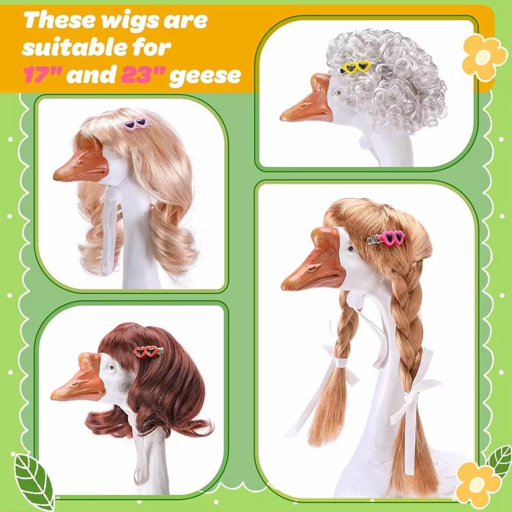4 Piece Porch Goose Wig Set