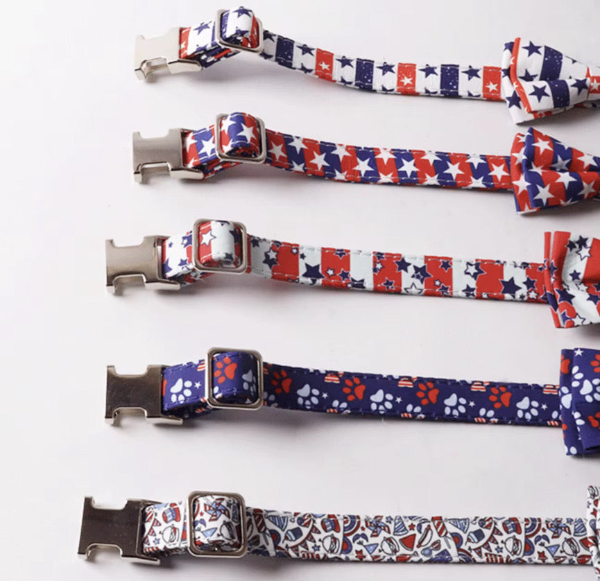 Patriotic Dog Collar Set