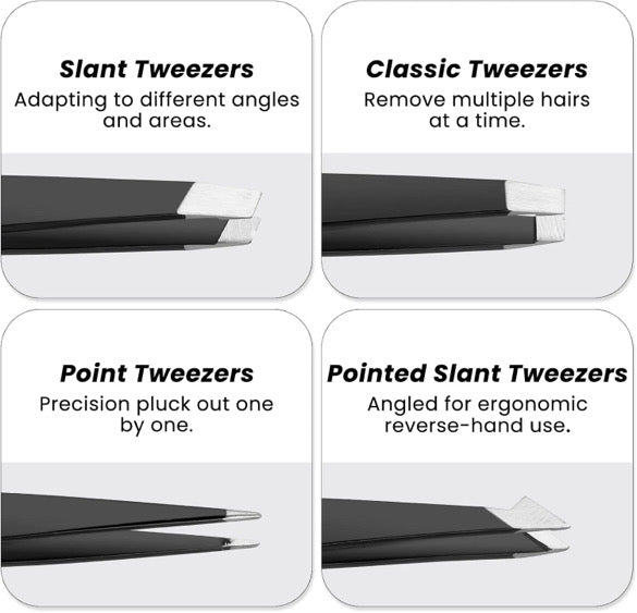 4 Piece Tweezer Set