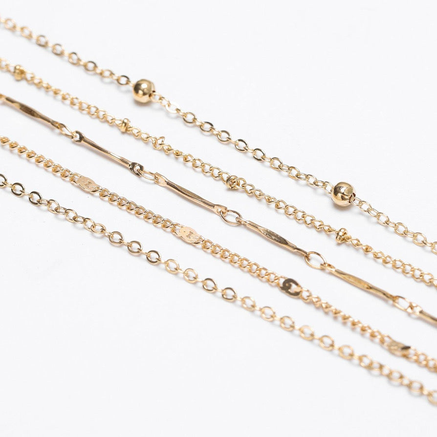 5 Piece Dainty Anklet Set