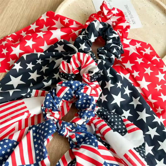 4 Piece Patriotic Hair Scarf Set